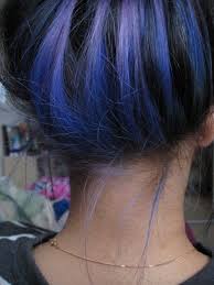 Blue Streaks Underneath I Ve Been Trying To Figure Out A Way To Sport Blue Hair At Work This May Be The Ticket Hair Streaks Black Hair Tips Hair Styles