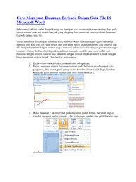Maybe you would like to learn more about one of these? Tata Cara Membuat Halaman Berbeda Dalam Satu File Di Microsoft Word
