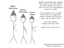 Alien Black And White Hat Riddle Solution To Cheryl S Hat Color Puzzle Mind Your Decisions Color Puzzle Math Genius Game Theory