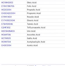 Молярная масса of c17h35cooh is 284.4772 g/mol. Bionic Reaction List Of Commonorganicacids Acidsseria Facebook