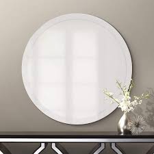 Glass beveled mirror wipe with a soft dry cloth, no abrasives imported prop 65 warning. Round Frameless 42 Wide Beveled Mirror P1435 Lamps Plus