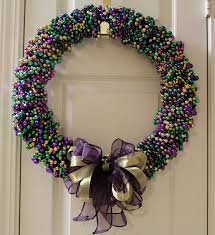 I use this technique a lot because it just looks so custom and cozy. Sew In Love Mardi Gras Bead Wreath Tutorial