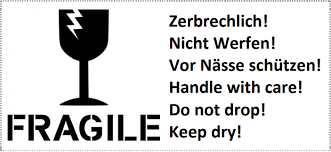 Fragile aufkleber, verpackung aufkleber, zerbrechlich glas. 2