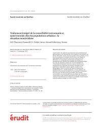 En médecine, la comorbidité désigne en psychiatrie, la comorbidité est la présence simultanée de plusieurs diagnostics. Pdf Traitement Integre De La Comorbidite Toxicomanie Et Sante Mentale Chez Les Populations Urbaines La Situation Montrealaise