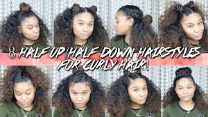 Twisted flips are a common way to do half up half down curly hairstyles since they are not only easier to do but you can also take them to a next level by pinning a floral or bejeweled accessory. 8 Half Up Half Down Hairstyles For Curly Hair Youtube