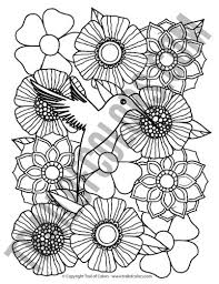 Bird Coloring Page For Grown Ups Trail Of Colors Color these five birds flying in front of a japanese cherry tree. bird coloring page for grown ups