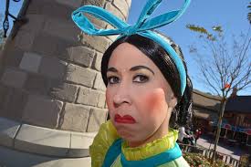 Cinderella's Step Family Lady Tremaine Anastasia and Drizella in their  winter costumes at the Magic Kingdom's Fantasyland