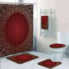 Buy bath towels online in india at low prices. Prtau Maroon Vintage Frame With Gold Colored Eastern Motifs Traditional Retro Classic Maroon Gold 5 Piece Bathroom Set Shower Curtain Bath Towel Bath Rug Contour Mat And Toilet Lid Cover Walmart Com