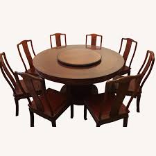 chinese dragon round dining table w/ 8