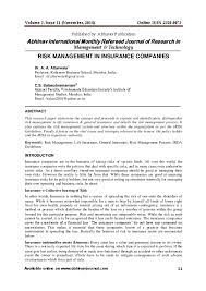 The policyholder is not necessarily the insured. Pdf Risk Management In Insurance Companies Balasubramaniam Santhanam Academia Edu