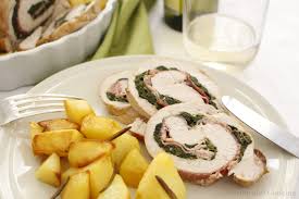 Rotolo di tacchino ai carciofi. Spinach And Ham Turkey Roll