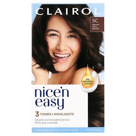 Clairol Nice'n Easy Permanent Hair Color Cream, 5C Medium Cool Brown, Hair  Dye, 1 Application - Walmart.com