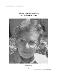Special issue dedicated to Dr. Marjorie B. Lees