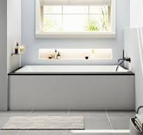 Eviva Teddy 59" Glossy White Rectangle Acrylic Drop In Bathtub