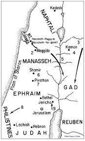Map Of Israel During The Period Of The Judges Bible History