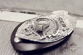 Engagement Ring And Police Badge Https Www Facebook Com Photo Php Fbid 10151555086122352 A 1015145859762 Police Wedding Cop Wedding Police Engagement Photos