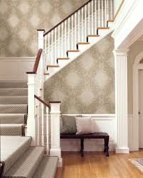 Collection by maria ostanina • last updated 2 days ago. Damask Wallpaper Traditional Hallway Landing Boston By Brewster Home Fashions Houzz Uk