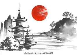 The black and white koi is a powerful one that stands for significant life transformations and rebirth. Japan Traditional Japanese Painting Sumie Art Stock Illustration 646944487