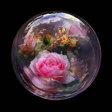 Water Filled Globe With Pink Roses