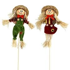 Die stange schwankt im winde, die kutte dreht sich mit. Deko Vogelscheuche 26cm Farbig Sort L51cm 8st 452497 049 998 Preiswert Online Kaufen