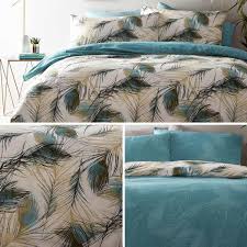 Maybe you would like to learn more about one of these? Teal Duvet Covers Peacock Feather Reversible Print Gold Quilt Cover Bedding Sets Ebay