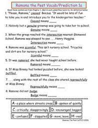 When i first read your question the first book to pop into my head was charlotte's web. Ramona The Pest Literature Unit Ramona The Pest Literature Unit Reading Comprehension Skills