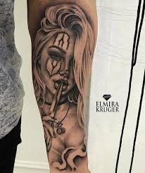 All With The Onset I Wish You All To Hide Zab Tattoos Tattoo Designs For Women Dovme Kadin Gangster Dovmeleri Clown Tattoo