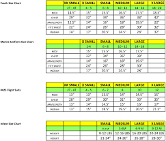 Army Combat Uniform Size Chart Army Ocp Uniform Sizes