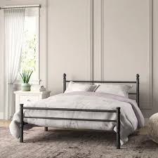 Modway corinne queen bed frame in white. Queen Size Metal Platform Bed Frame Bed Box Spring Replacement With Headboard Walmart Com Walmart Com