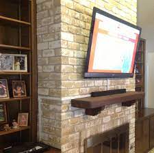How about put up a string trellis… each of these was labeled for use on brick, i tested for outdoor use. Vesta Tv Installation Over A Fireplace Pictures Brick Fireplace Fireplace Pictures Tv Wall Mount Installation