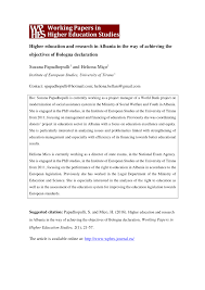 Maybe you would like to learn more about one of these? Pdf Higher Education And Research In Albania In The Way Of Achieving The Objectives Of Bologna Declaration Higher Education And Research In Albania In The Way Of Achieving The Objectives Of Bologna