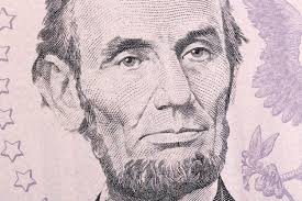 Macro portrait of abraham lincoln