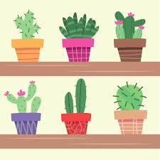 Cacti make ideal plants for a small indoor garden, offering unique shapes and colors as well as purifying the air. Cactus Plant In Flower Pot Decoration Home Plant Vector Illustration In Flat Style 426554 Download Free Vectors Clipart Graphics Vector Art