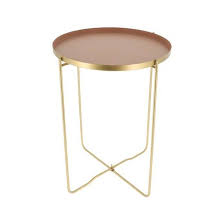 Table d'appoint plateau rond glossy. Table D Appoint Elisa Rose Et Metal Dore Rose Compactor La Redoute Table D Appoint Table Basse Design Table Basse Verre