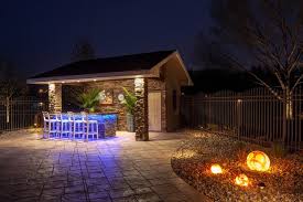 led lighting outdoor kitchen + bar