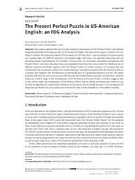 Where to use present perfect tense? Pdf The Present Perfect Puzzle In Us American English An Fdg Analysis