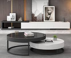 From sleek, ultra modern design to subtle, contemporary styling, eurway.com is your source for modern cocktail tables. Tempered Glass Coffee Table With Drawer For Living Room Round Table Home Furniture White Black Color Combination Table Coffee Tables Aliexpress