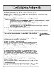 New graphing quadratic functions worksheet high from graphing quadratic functions worksheet answer key source. Vale Middle School Reading Article Worksheets Printable Pdf Download