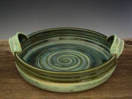 Round Baking Dish Beautiful Colors And Handles Ceramic Pottery Ceramic Clay Pottery Pot