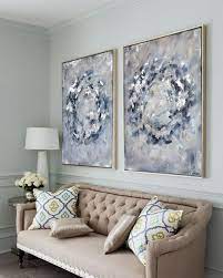 Excited To Share The Latest Addition To My Etsy Shop Infinity Circles In Blue Grey Large Grey And Silver Abstr Living Room Art Grey Wall Art Silver Wall Art
