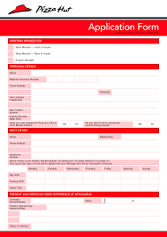 Application Form For Pizza Hut Pdf Application Form Pizza Hut Job Application Form