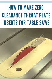 How To Make Zero Clearance Throat Plate Inserts For Table Saws Rockler Craftsman Table Saw Table Saw Accessories Table Saw Sled