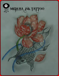 Imagenes de flor de loto y pez coy tatoo : Pez Koi Y Flor De Loto Pez Koi Disenos De Unas Flor De Loto