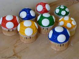 Collection by chonita matus de gonzalez. Mario Mushroom Cupcakes Mario Birthday Cake Mushroom Cupcakes Super Mario Cake