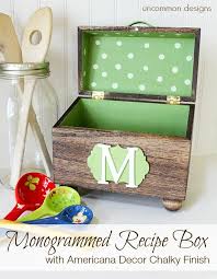 Monogrammed Recipe Box Monogrammed Recipe Box Recipe Box Wooden Mother S Day Diy
