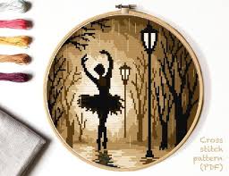 Chart uses 67 colors dmc cotton floss. Landscape Modern Cross Stitch Pattern Nature Ballerina Etsy In 2021 Modern Cross Stitch Patterns Cross Stitch Patterns Cross Stitch