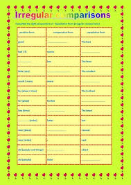 Comparative Forms Irregular Adjectives New Spotlight On English
