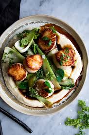 Kosher salt and freshly ground black pepper. Seared Scallops With Bok Choy Celery Root Puree The Original Dish