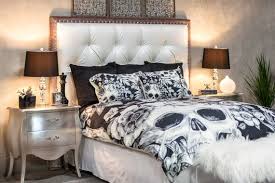 Black And Cream Comforter Cream On Blackprint Skull Bedding Cream Black Bedding Bed Comforter Cover