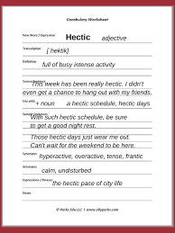 Download Free Vocabulary Worksheet Http Www Allyparks Com English Blog Vocabulary Worksheets Hectic Vocabulary Worksheets Vocabulary Workbooks Learn English